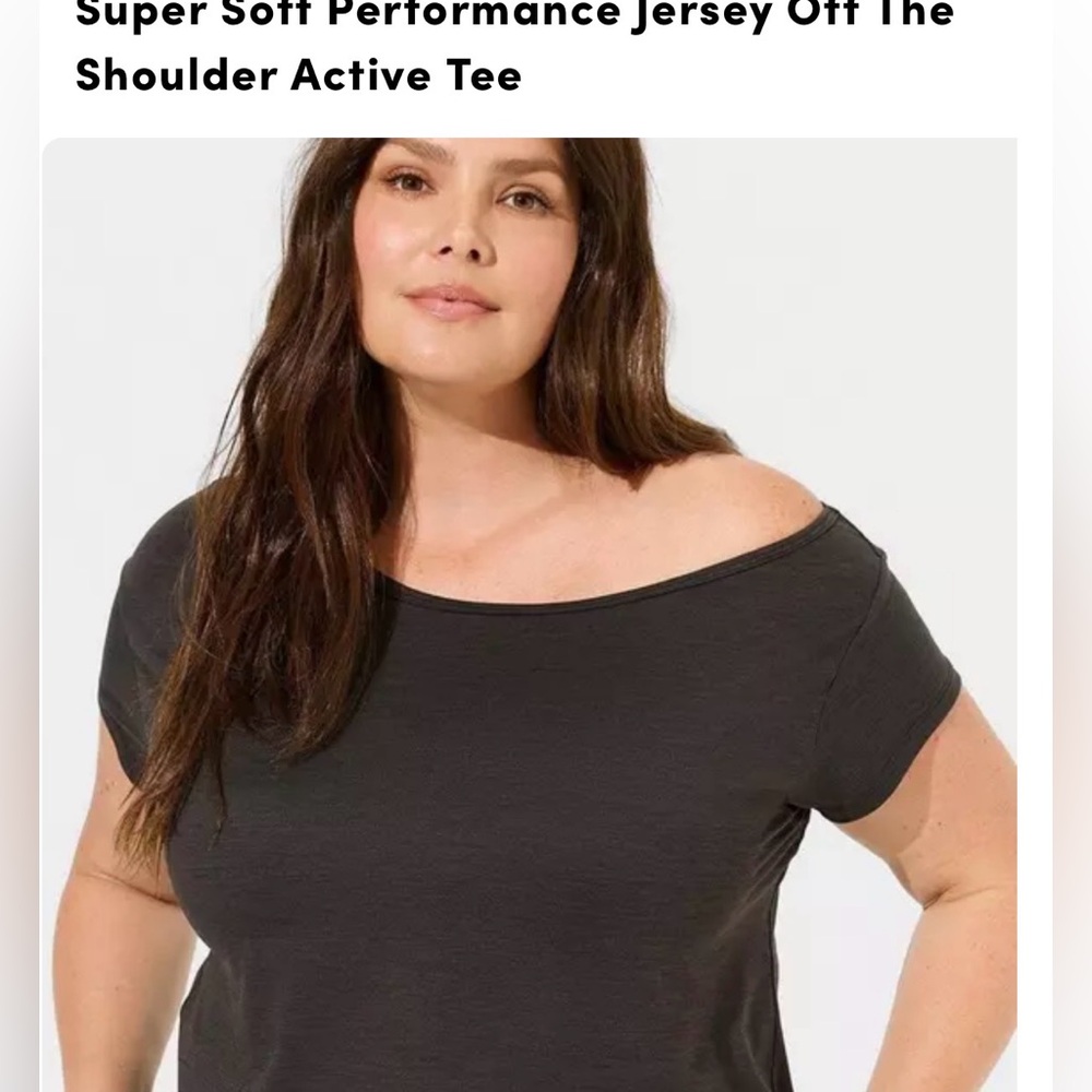Torrid Active Super soft performance jersey off-shoulder active tee - size 2X